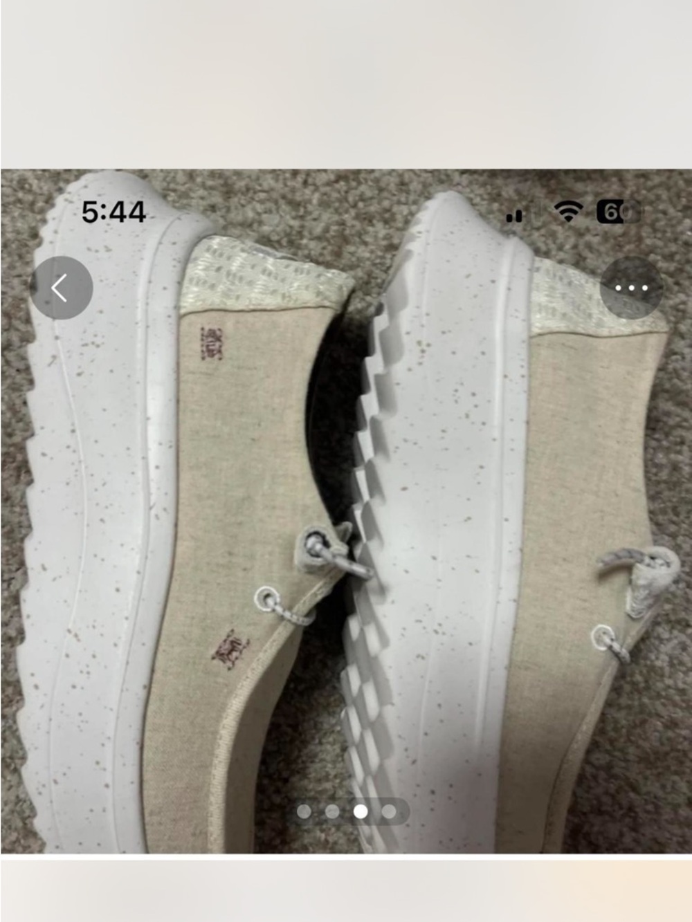 Hey Dude Canvas Slip-On Shoes in Natural Beige - Picture 3 of 4